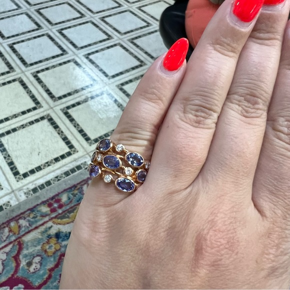 14k Rose Gold Diamond & Tanzanite Ring - Picture 6 of 10